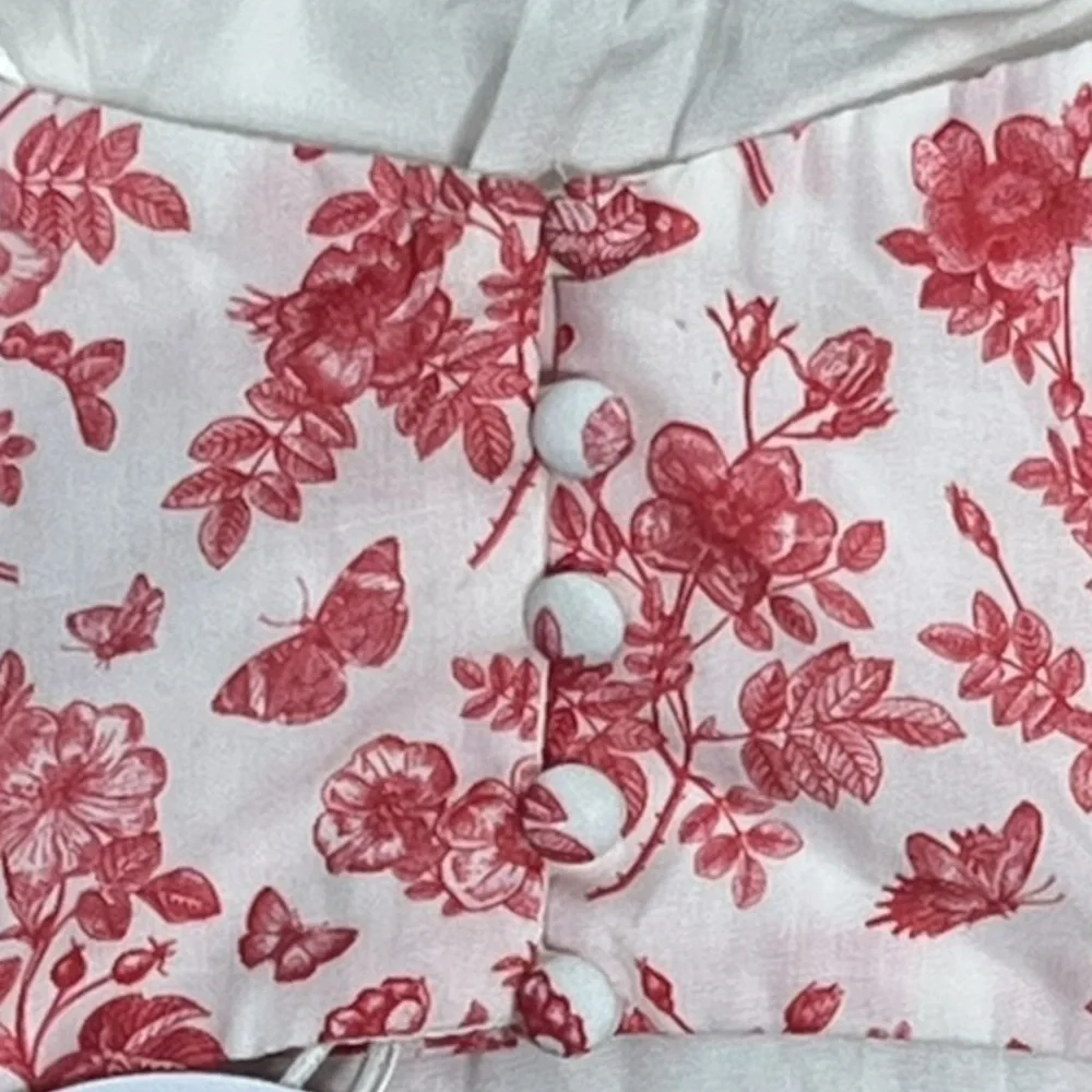 Princess Polly white Juliette bustier with pink butterfly floral print Size 2 - Picture 8 of 15